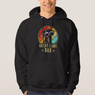 Mens Great Dane Dad Funny Dog Sunglasses Vintage G Hoodie