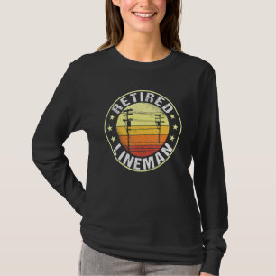 Mens Great Retired Lineman Design Retire Electrici T-Shirt