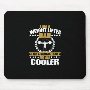 Mens Great Weightlifter Dad Gift Papa Gym T-Shirt. Mouse Pad