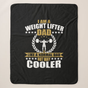 Mens Great Weightlifter Dad Gift Papa Gym T-Shirt. Sherpa Blanket