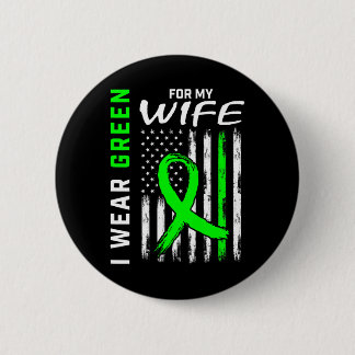 Mens Green Wife Kidney Disease Cerebral Palsy Awar 6 Cm Round Badge