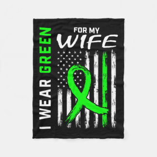 Mens Green Wife Kidney Disease Cerebral Palsy Awar Fleece Blanket