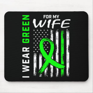 Mens Green Wife Kidney Disease Cerebral Palsy Awar Mouse Pad