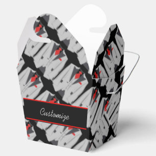Men's Grey Suit and Red Tie Take Out Favour Box