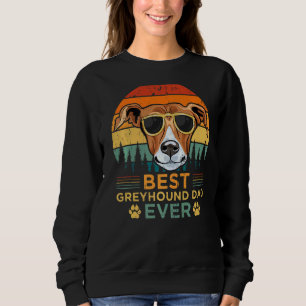 Mens Greyhound Dog Vintage Best Greyhound Dad Fat Sweatshirt