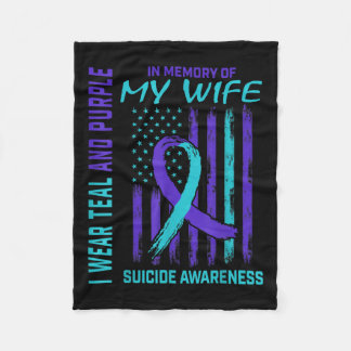 Mens Grieving Gifts Loss Of Wife Suicide Awareness Fleece Blanket