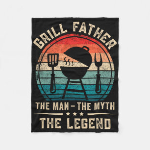 Mens Grill Father Grilling Bbq Meat Smoker Fleece Blanket