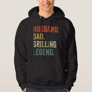 Mens Grilling BBQ Father Funny Husband Grill Dad L Hoodie