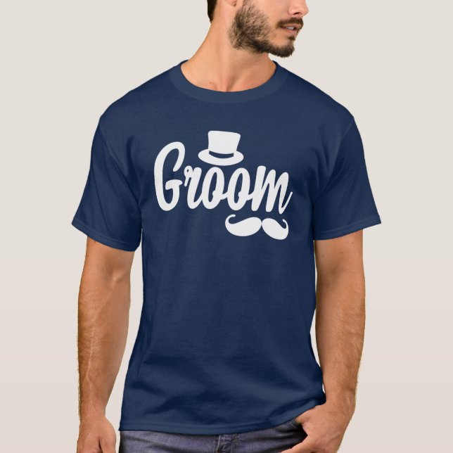 Mens Groom Hat Cute Engagement Wedding Bachelor Pa T-Shirt (Front)