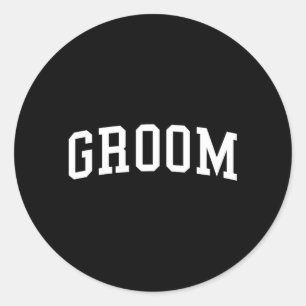 Mens Groom Matching Bride Wedding Bachelor Party Classic Round Sticker