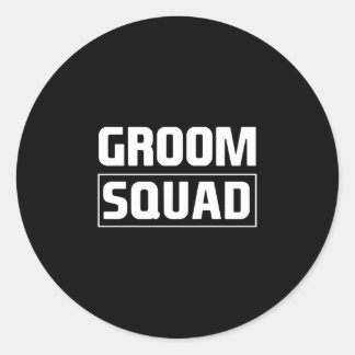 Mens groom squad groomsmen team group bachelor classic round sticker