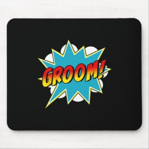 Mens Groom Superhero Bachelor Stag Party Wedding C Mouse Pad