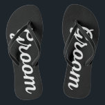 Men's Groom Themed Wedding Thin Strap Black Thongs<br><div class="desc">Thongs/Flip Flaps design for the groom outfit for the wedding or bucks party, available in thin and thick straps. Print is also available in other Items in our shop. Style: Adult Flip Flops, Slim Straps The beach is calling, and these jandals are your answer! Pay ode to the summer and...</div>