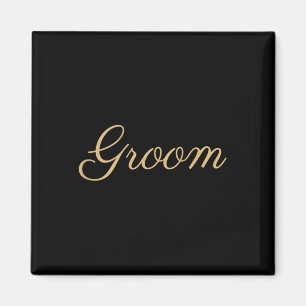 Mens Groom Wedding & Bridal, Tan Script Font Magnet