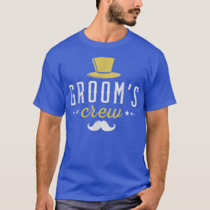 Mens Grooms Crew Engagement Bachelor Party Groomsm T-Shirt