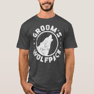 Mens Grooms Wolfpack Groom Groomsmen Bachelor Part T-Shirt