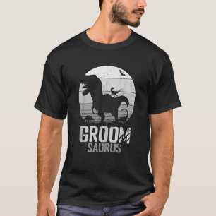 Mens Groomsaurus Dinosaur Groom Saurus Wedding Mon T-Shirt