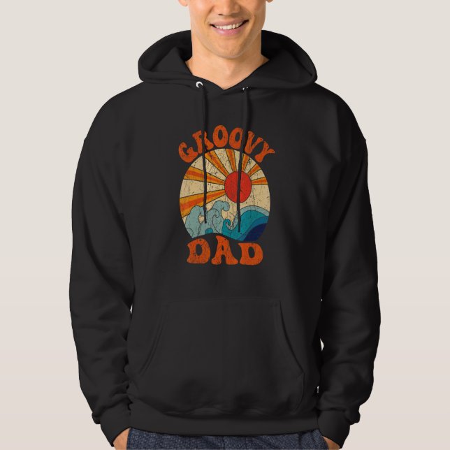 Mens Groovy Dad 70s Aesthetic Nostalgia 1970's Ret Hoodie (Front)
