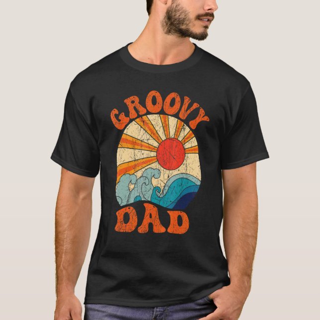 Mens Groovy Dad 70s Aesthetic Nostalgia 1970's Ret T-Shirt (Front)