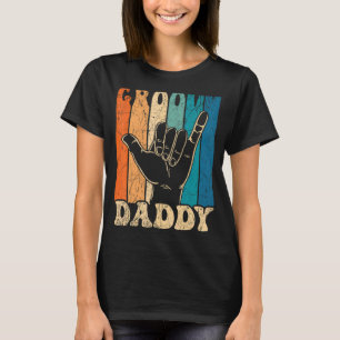 Mens Groovy Daddy 70s Aesthetic Nostalgia 1970's R T-Shirt