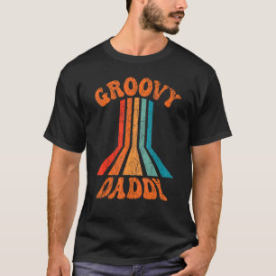 Mens Groovy Daddy 70s Aesthetic Nostalgia 1970's R T-Shirt