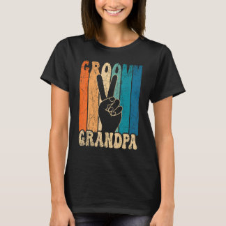 Mens Groovy Grandpa 70s Aesthetic Nostalgia 1970's T-Shirt