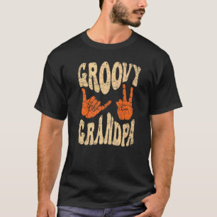 Mens Groovy Grandpa 70s Aesthetic Nostalgia 1970's T-Shirt