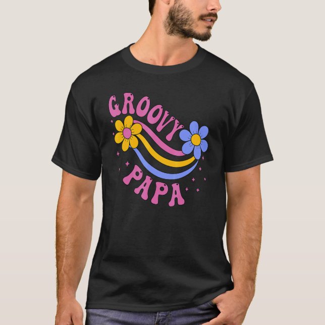 Mens Groovy Papa 70s Aesthetic Nostalgia 1970's Re T-Shirt (Front)