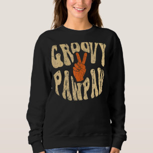 Mens Groovy Pawpaw 70s Aesthetic Nostalgia 1970's Sweatshirt