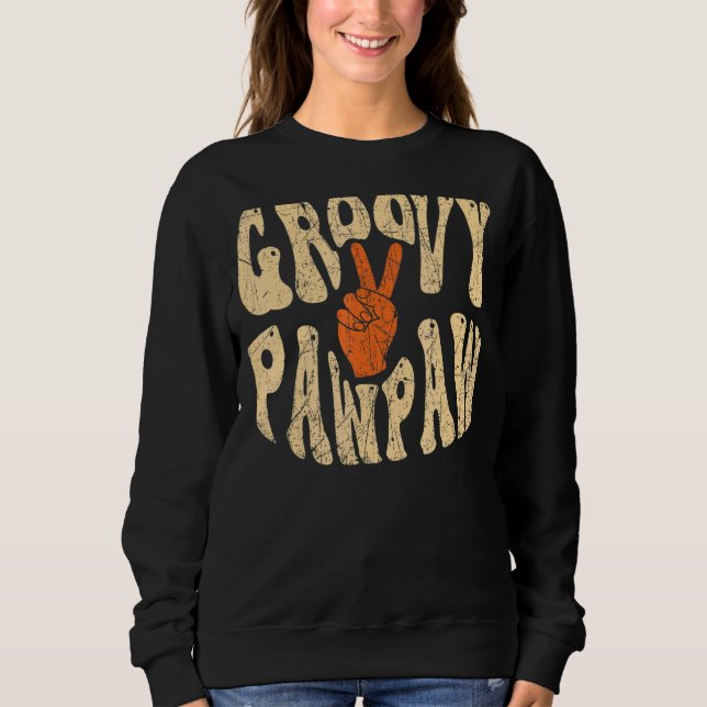 Mens Groovy Pawpaw 70s Aesthetic Nostalgia 1970's  Sweatshirt (Front)