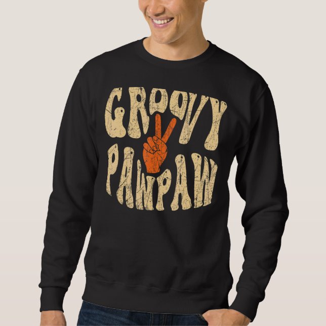 Mens Groovy Pawpaw 70s Aesthetic Nostalgia 1970's  Sweatshirt (Front)