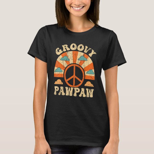 Mens Groovy Pawpaw 70s Aesthetic Nostalgia 1970's  T-Shirt (Front)