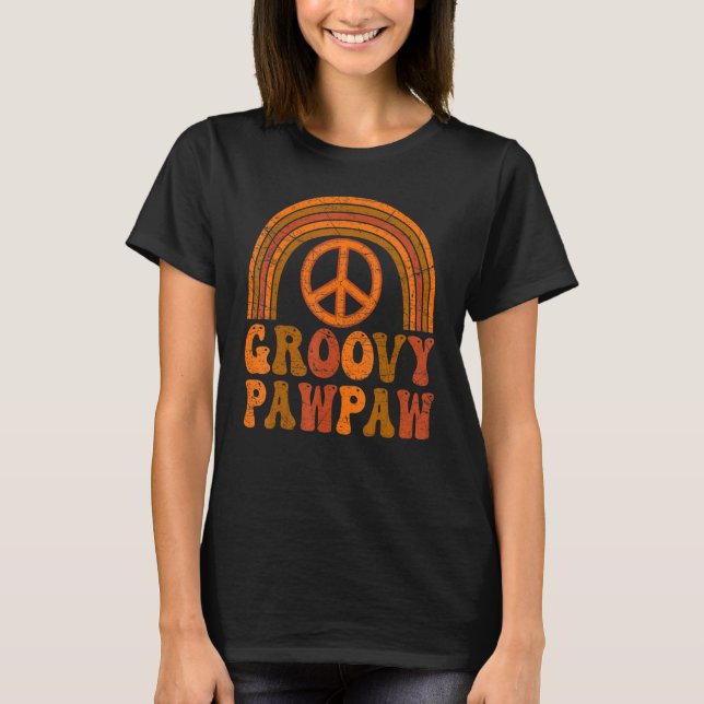 Mens Groovy Pawpaw 70s Aesthetic Nostalgia 1970's  T-Shirt (Front)