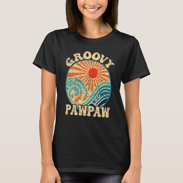 Mens Groovy Pawpaw 70s Aesthetic Nostalgia 1970's  T-Shirt (Front)