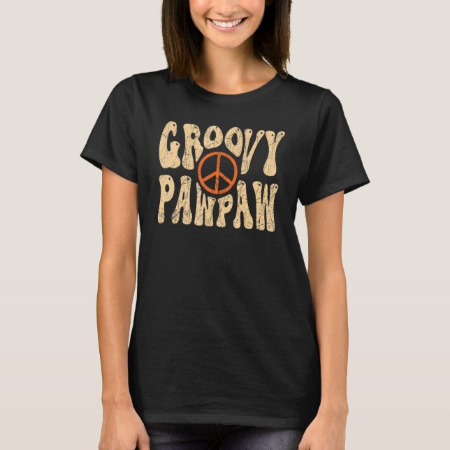Mens Groovy Pawpaw 70s Aesthetic Nostalgia 1970's  T-Shirt (Front)