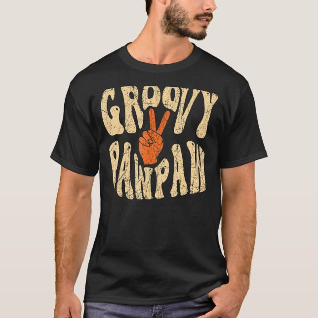 Mens Groovy Pawpaw 70s Aesthetic Nostalgia 1970's  T-Shirt (Front)