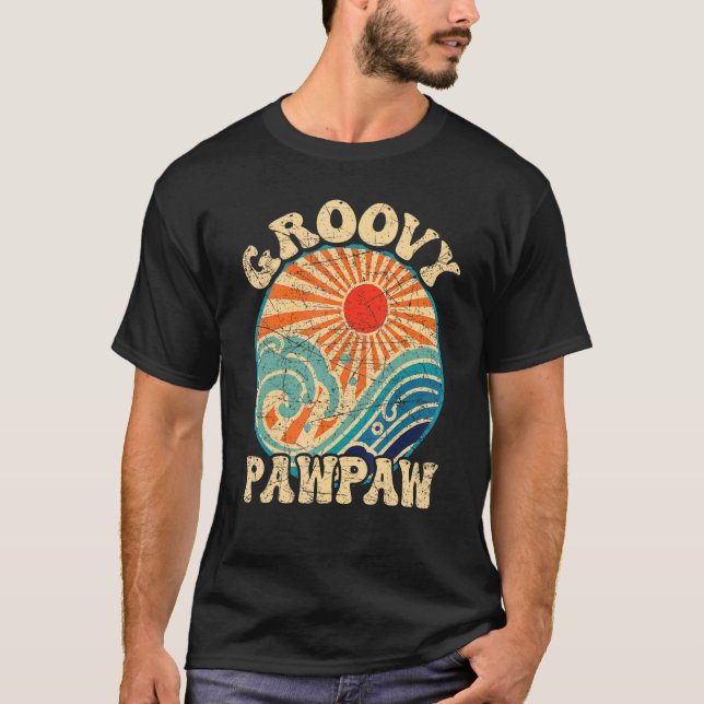 Mens Groovy Pawpaw 70s Aesthetic Nostalgia 1970's  T-Shirt (Front)
