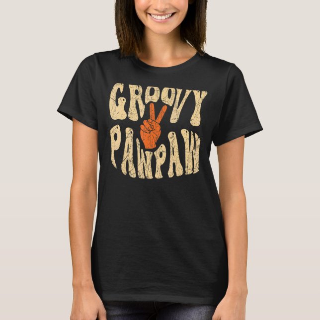Mens Groovy Pawpaw 70s Aesthetic Nostalgia 1970's  T-Shirt (Front)