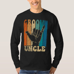 Mens Groovy Uncle 70s Aesthetic Nostalgia 1970's R T-Shirt