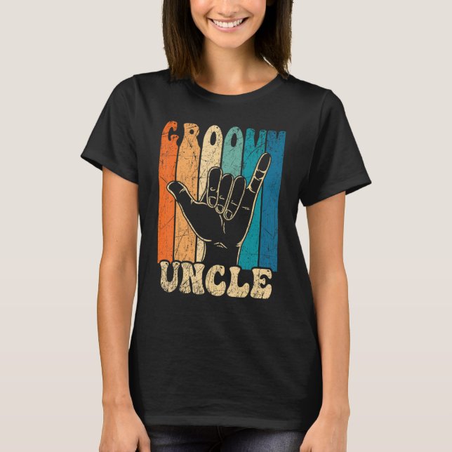 Mens Groovy Uncle 70s Aesthetic Nostalgia 1970's R T-Shirt (Front)