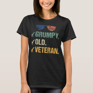 Mens Grumpy Old Veteran Veterans Daughter Veteran T-Shirt