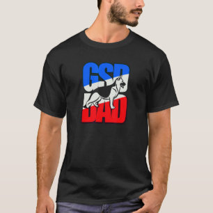 Mens Gsd Dad German Shepherd Usa Patriotic Edition T-Shirt