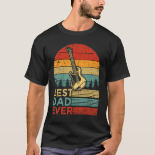Mens Guitar Vintage Retro Best Guitar Dad Ever F T-Shirt