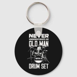 Mens Guitarist Gifts Never Underestimate An Old Ma Key Ring
