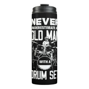 Mens Guitarist Gifts Never Underestimate An Old Ma Thermal Tumbler