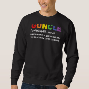 Mens Guncle Definition  Lgbtq Gay Pride Month Grap Sweatshirt