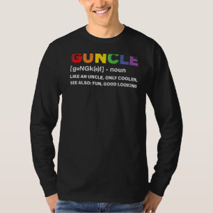 Mens Guncle Definition Lgbtq Gay Pride Month Grap T-Shirt