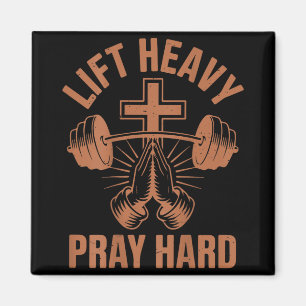 Mens Gym Christian Workout Dad Lift Heavy Pray Har Magnet