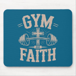 Mens gym faith fitness christian workout jesus mouse pad