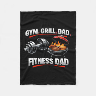 Mens Gym Grill Fitness Dad Bbq Humour Funny Graphi Fleece Blanket
